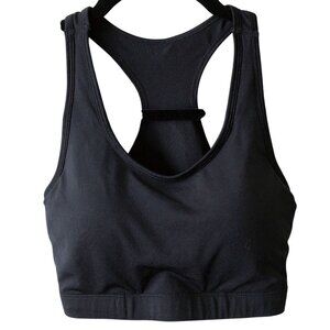 Lativ Solid Black Racerback Padded Sport Bra Size Medium